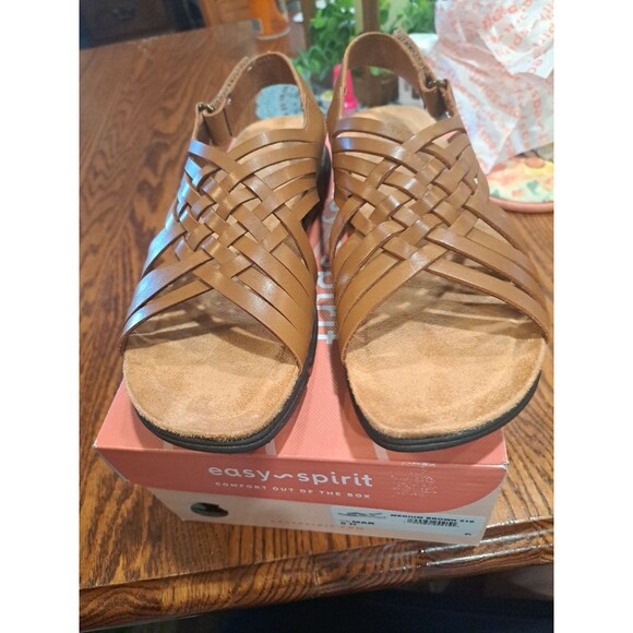 Easy Spirit Shoes - NEW Easy Spirit Women’s Mar Leather Slingback Sandals Cognac Size 8N
